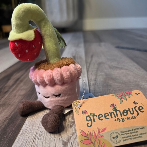 Russ Other - Russ Greenhouse Strawberry Plush Toy Unisex Small Pink NWT Potted Plant Kawaii